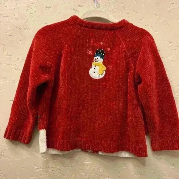 2nd step vintage snowman embroidered full zip chenille Christmas sweater sz 18mo - Picture 5 of 6